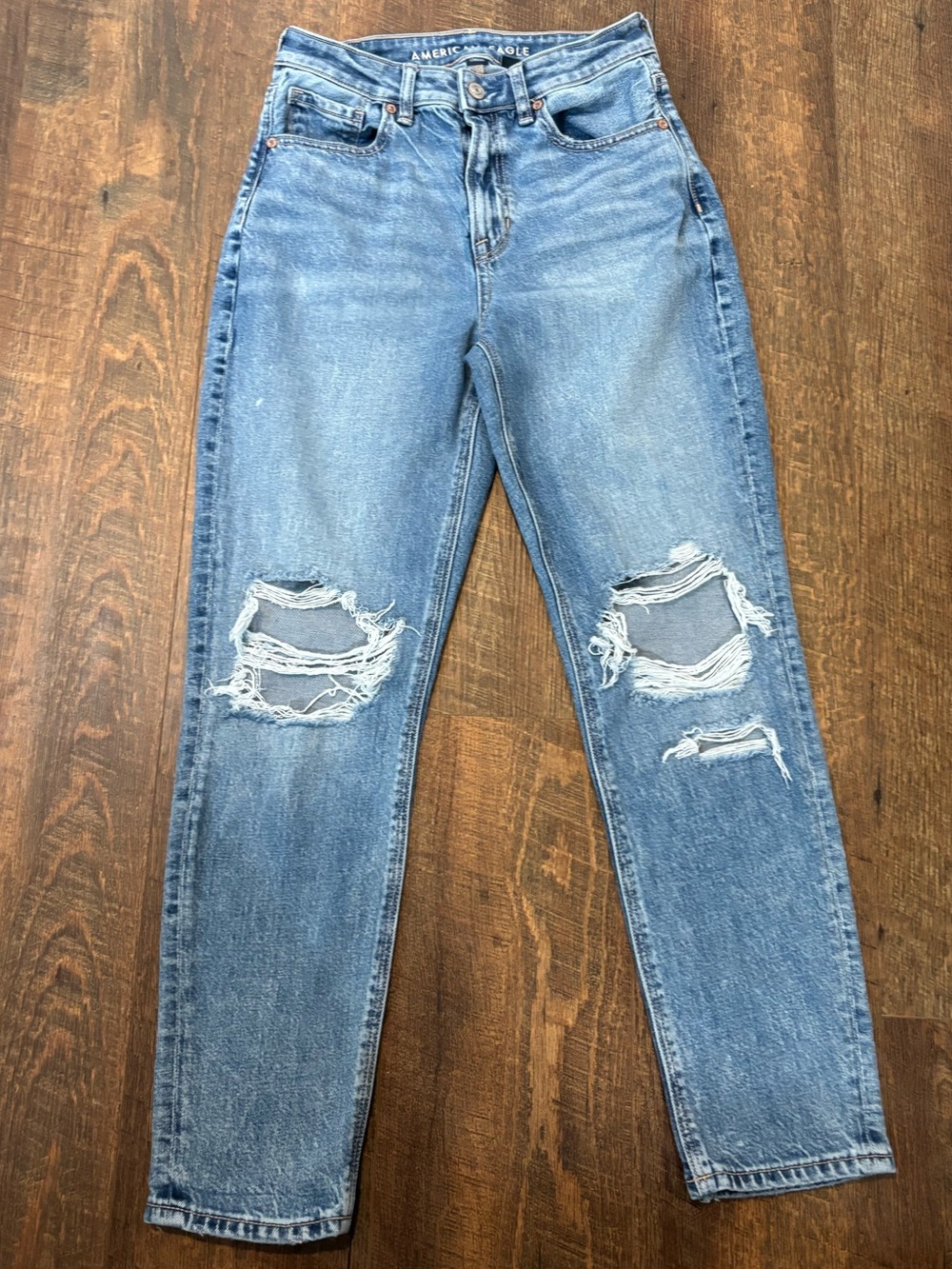 American Eagle Outfitters High-Rise Ripped Mom Jeans